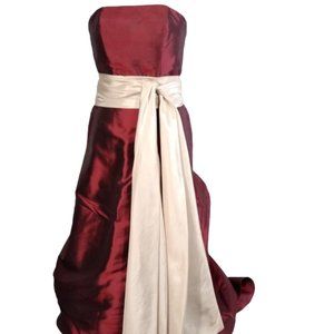 BILL LEVKOFF Formal Burgundy Long Dress Size 4